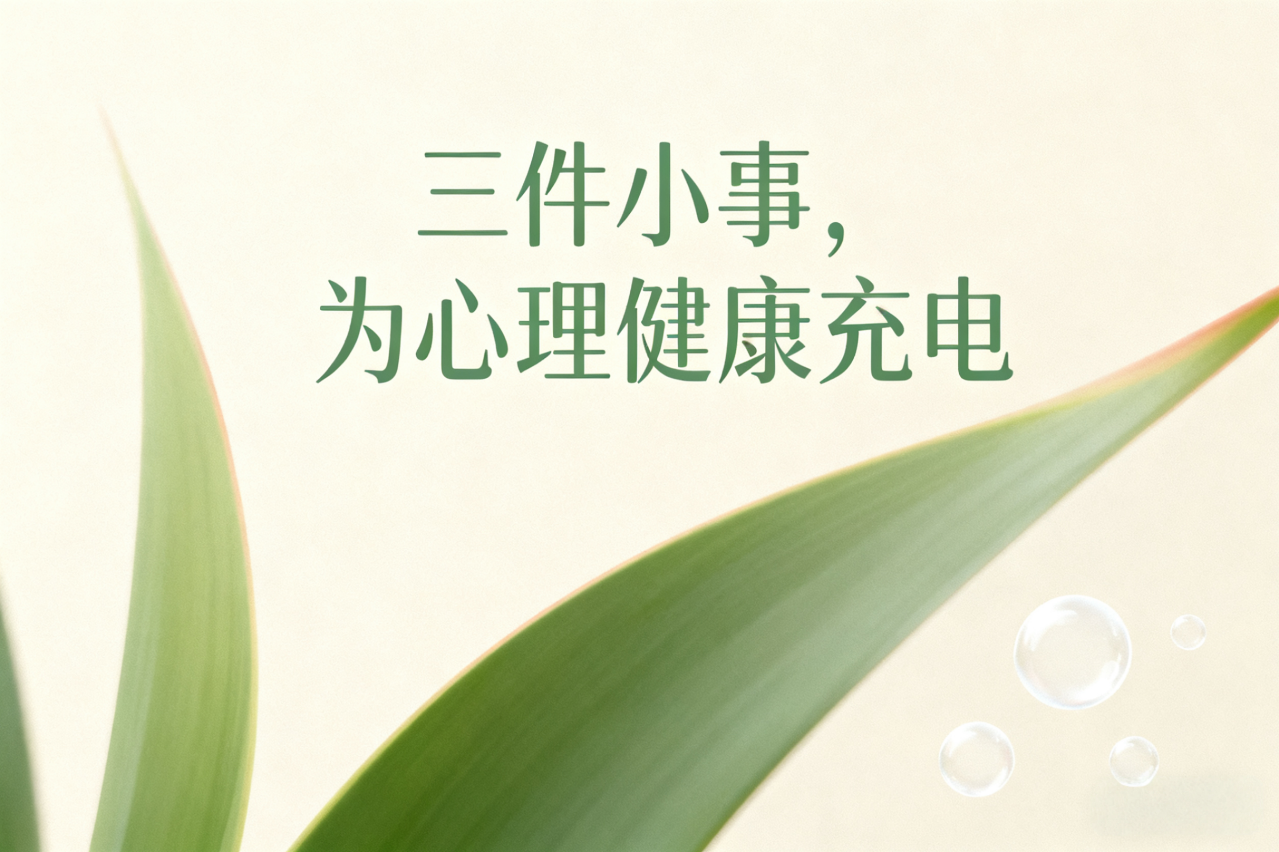 三件小事，为心理健康“充电”